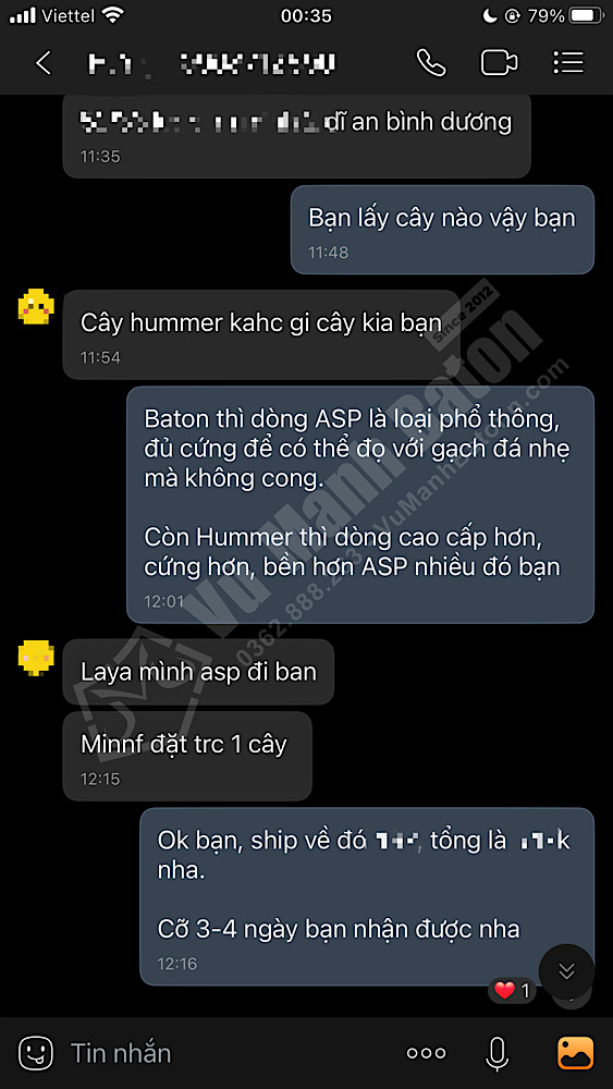 Ban Duy Hung (Di An, Binh Duong) mua 3 cay baton ASP Army (3)